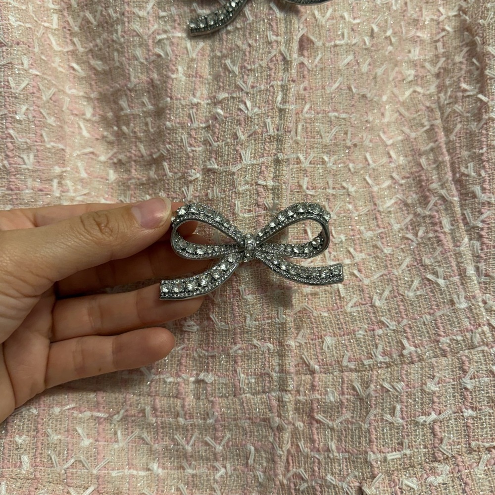 Self-Portrait Pink Boucle Midi Dress - Picture 7 of 9